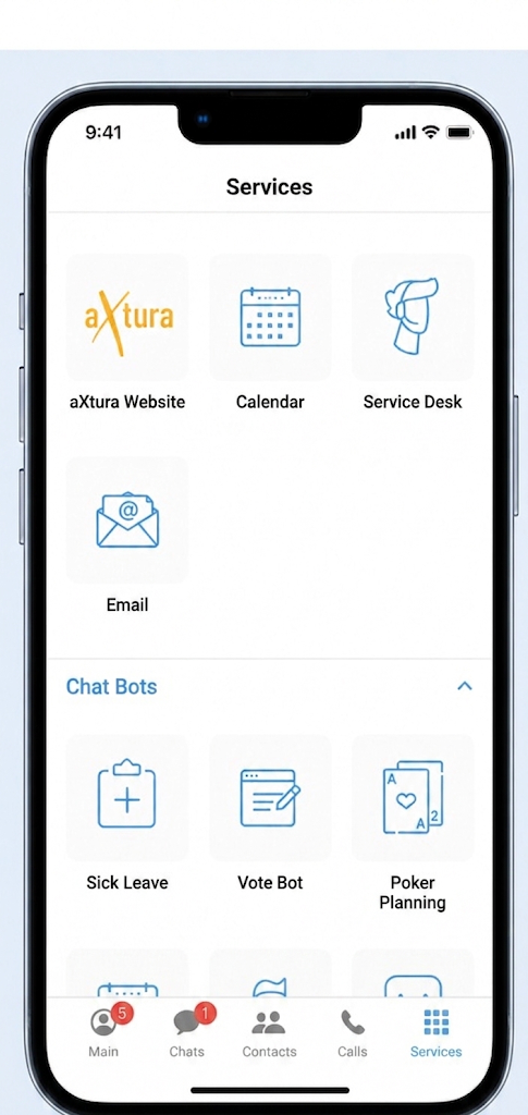 Área do colaborador no aXtura SmartApps
